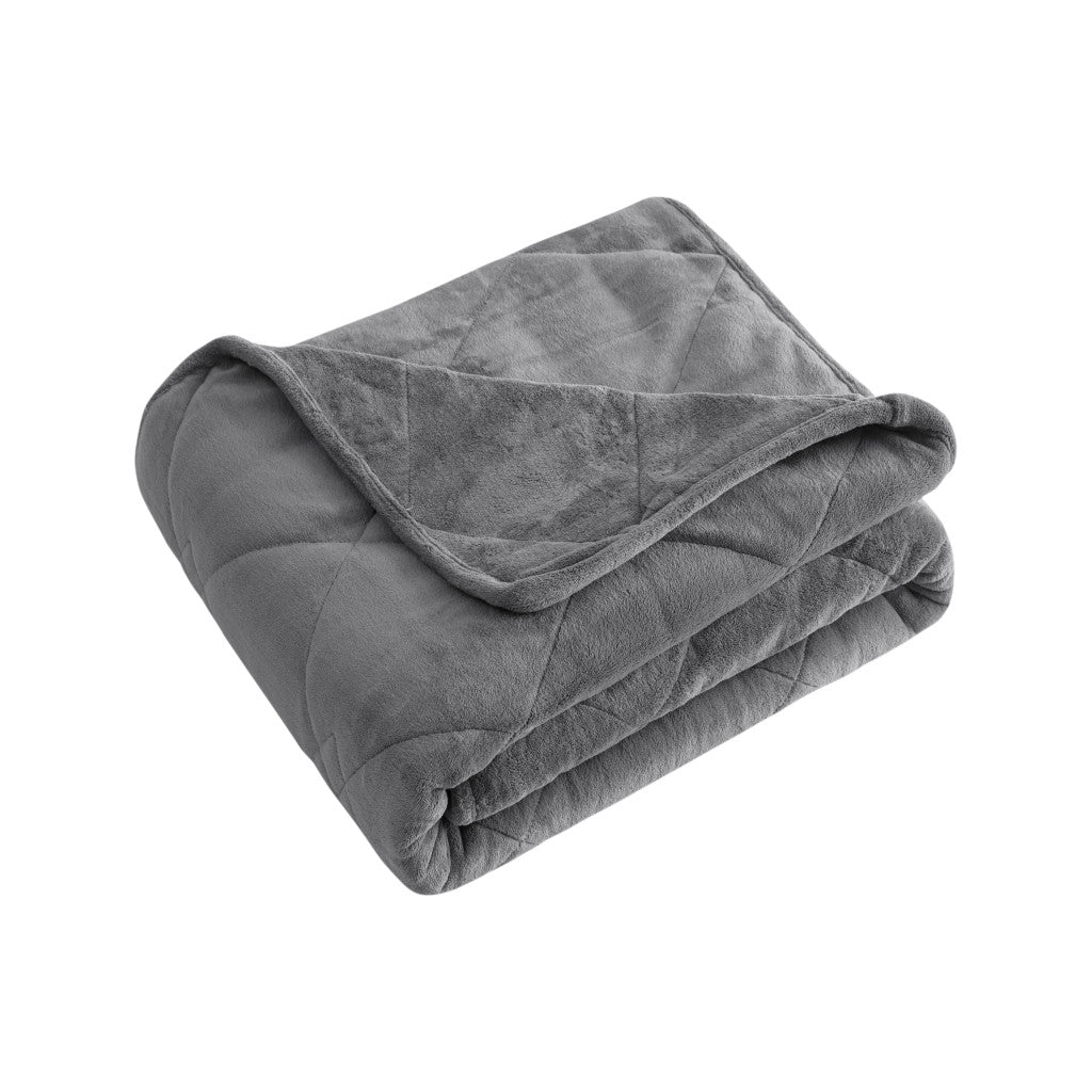 Dream Theory Butter Velvet Weighted Blanket 12 Lbs Grey
