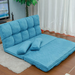 Double Chaise Floor Lounge with Two Pillows (Blue) Double Chaise Floor Lounge with Two Pillows (Blue) - Neurodiversity Nation