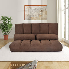 Double Chaise Floor Lounge with Two Pillows (Brown) Double Chaise Floor Lounge with Two Pillows (Brown) - Neurodiversity Nation