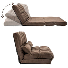 Double Chaise Floor Lounge with Two Pillows (Brown) Double Chaise Floor Lounge with Two Pillows (Brown) - Neurodiversity Nation