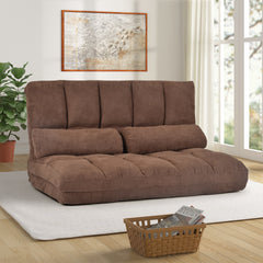 Double Chaise Floor Lounge with Two Pillows (Brown) Double Chaise Floor Lounge with Two Pillows (Brown) - Neurodiversity Nation