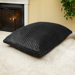 Black Faux Fur Sofa Sack Bean Bag Lounger 73" X 52" X 10" - Neurodiversity Nation