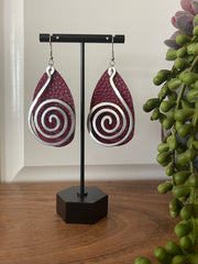 Circle Hammered Metal Teardrop Earrings