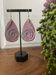 Circle Hammered Metal Teardrop Earrings