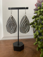 Diamond Hammered Metal Teardrop Earrings