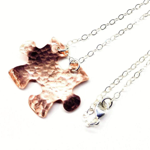 Handcrafted Autism Awareness Copper Puzzle Piece Necklace - Neurodiversity Nation