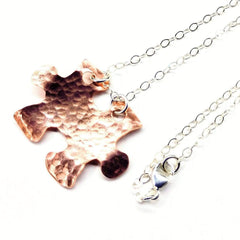 Handcrafted Autism Awareness Copper Puzzle Piece Necklace - Neurodiversity Nation
