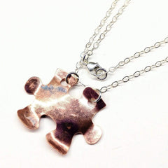 Handcrafted Autism Awareness Copper Puzzle Piece Necklace - Neurodiversity Nation