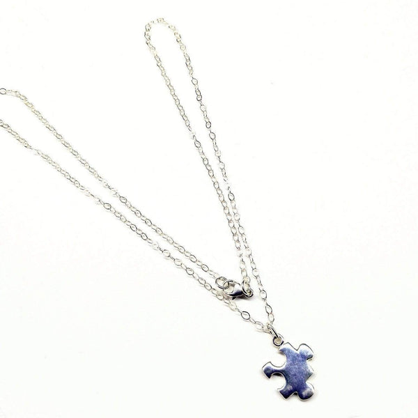 Sterling Silver Autism Awareness Puzzle Piece Chain Necklace - Neurodiversity Nation