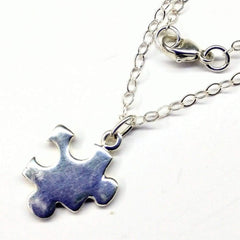 Sterling Silver Autism Awareness Puzzle Piece Chain Necklace - Neurodiversity Nation