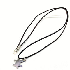 Sterling Silver Autism Awareness Puzzle Piece Leather Necklace - Neurodiversity Nation