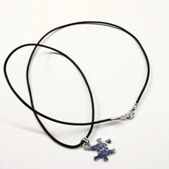Sterling Silver Autism Awareness Puzzle Piece Leather Necklace - Neurodiversity Nation