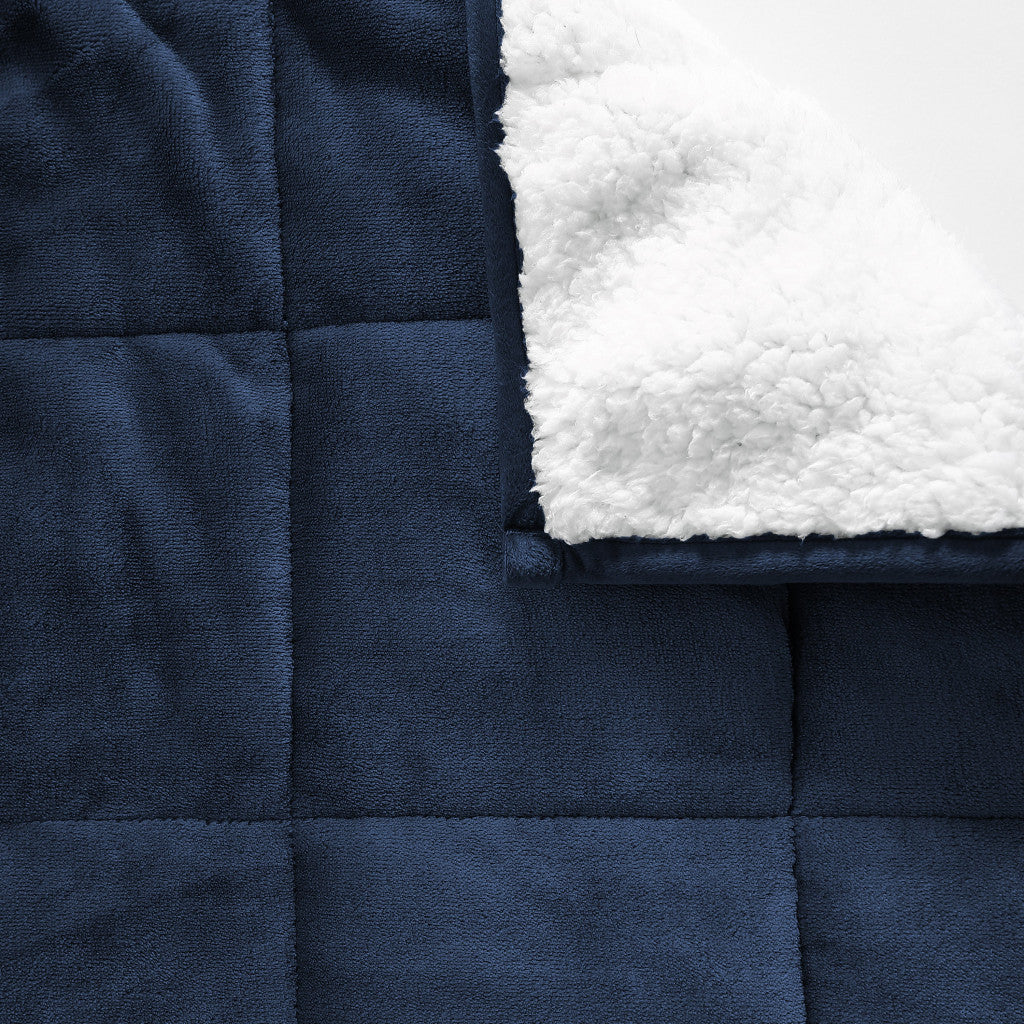 Navy Deluxe Hooded Weighted Velvet Throw Blanket Neurodiversity Nation
