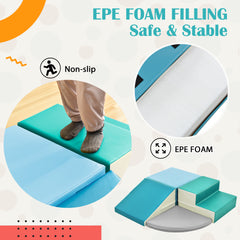 Soft Climb and Crawl Corner Foam Playset -Blues - Neurodiversity Nation