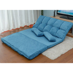 Double Chaise Floor Lounge with Two Pillows (Blue) - Neurodiversity Nation