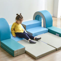 Soft Climb and Crawl Foam Playset 10 in 1 in Blues - Neurodiversity Nation
