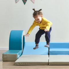 Soft Climb and Crawl Foam Playset 10 in 1 in Blues - Neurodiversity Nation