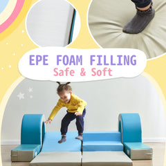 Soft Climb and Crawl Foam Playset 10 in 1 in Blues - Neurodiversity Nation