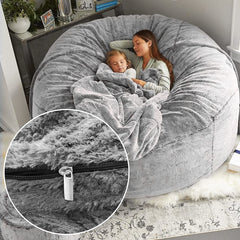 Fluffy Velvet Bean Bag Cover - Snow Gray - Neurodiversity Nation