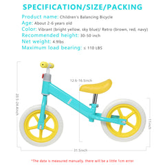 11inch Kids Balance Bike in Yellow and Blue - Neurodiversity Nation