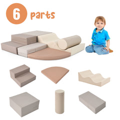 Soft Climb and Crawl Foam Playset 6 in 1 Beige - Neurodiversity Nation