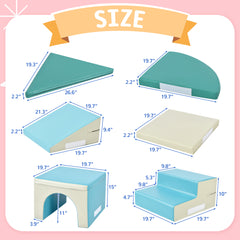 Soft Climb and Crawl Foam Playset 9 in 1 in Blues - Neurodiversity Nation