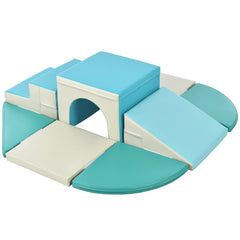 Soft Climb and Crawl Foam Playset 9 in 1 in Blues - Neurodiversity Nation