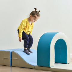 Soft Climb and Crawl Foam Playset 10 in 1 in Blues - Neurodiversity Nation