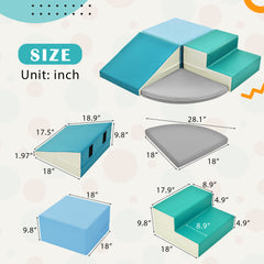 Soft Climb and Crawl Corner Foam Playset -Blues - Neurodiversity Nation