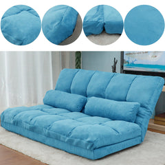 Double Chaise Floor Lounge with Two Pillows (Blue) - Neurodiversity Nation