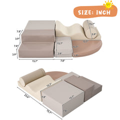 Soft Climb and Crawl Foam Playset 6 in 1 Beige - Neurodiversity Nation