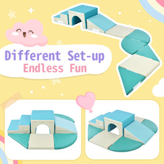 Soft Climb and Crawl Foam Playset 9 in 1 in Blues - Neurodiversity Nation