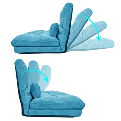 Double Chaise Floor Lounge with Two Pillows (Blue) - Neurodiversity Nation