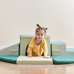 Soft Climb and Crawl Foam Playset 9 in 1 in Blues - Neurodiversity Nation