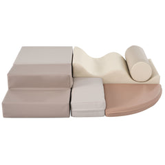 Soft Climb and Crawl Foam Playset 6 in 1 Beige - Neurodiversity Nation