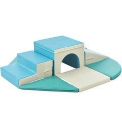 Soft Climb and Crawl Foam Playset 9 in 1 in Blues - Neurodiversity Nation