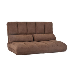 Double Chaise Floor Lounge with Two Pillows (Brown) - Neurodiversity Nation