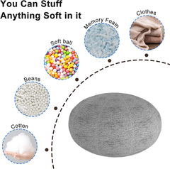 Fluffy Velvet Bean Bag Cover - Snow Gray - Neurodiversity Nation