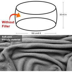 Fluffy Velvet Bean Bag Cover - Snow Gray - Neurodiversity Nation