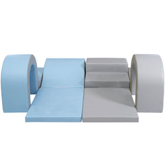 Soft Climb and Crawl Foam Playset 10 in 1 in Blue Grey - Neurodiversity Nation